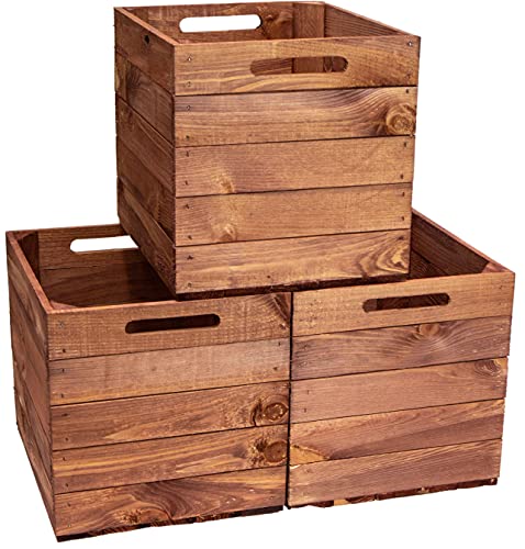 Kistenkolli Altes Land 3er Set Holzkiste Aufbewahrungskiste Schubladenbox passend für alle Kallaxregale und Expidit Regale 33x37,5x32,5cm Kallax Boxen Einsatz (3er Set Vintage) von Kistenkolli Altes Land