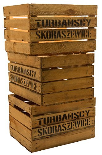 3er Set Massive Obstkiste Apfelkiste Weinkiste 49 x 42 x 31 cm (Gebrauchte alte Holzkisten mit Aufschrift) von Kistenkolli Altes Land