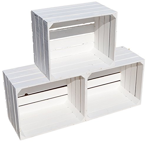 Kistenkolli Altes Land 3xweiße massive Holzkisten - Weinkiste - Apfelkiste - Kistenkolli Altes Land 3xweiße massive Holzkisten - Weinkiste - Apfelkiste - von Kistenkolli Altes Land