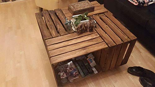 Kistenkolli Altes Land 4er Set alte oder Neue Obstkisten Dekoration Wohnzimmertisch Abstelltisch Apfelkisten Holzkisten … (4er Set gebraucht geflammt) von Kistenkolli Altes Land