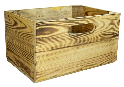 Kistenkolli Altes Land Einschubkiste passend für Billy-Regale in verschiedenen Farben und Größen Schublade Holzkiste Weinkiste Obstkiste Regalkiste (1er Set Geflammt) von Kistenkolli Altes Land