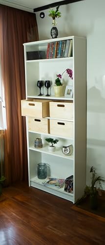 Kistenkolli Altes Land Einschubkiste passend für Billy-Regale in verschiedenen Farben und Größen Schublade Holzkiste Weinkiste Obstkiste Regalkiste (4er Set Natur) von Kistenkolli Altes Land