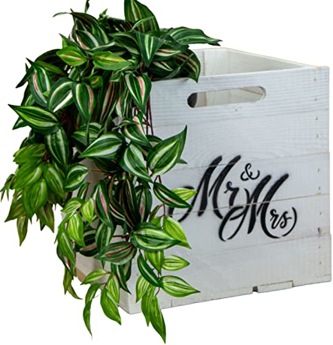 Kistenkolli Altes Land Holzkiste Aufbewahrungskiste passend für alle Kallaxregale und Expidit Regale Kallaxysteme Hochtzeitsdeko Hochzeitkiste Geschenkekiste (WEISS Mr & Mrs) von Kistenkolli Altes Land