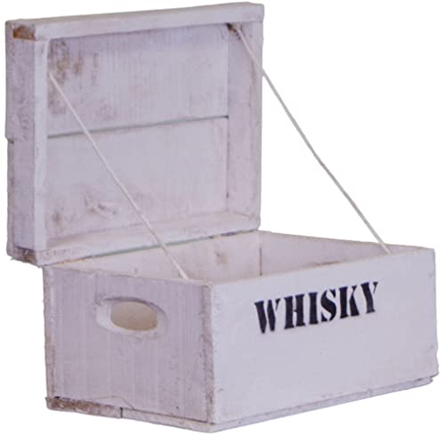 Kistenkolli Altes Land Holztruhe Whisky Shabby weiss Geschenk-Box mit Deckel Schatzkiste Holzkiste Holztruhe Schatztruhe Kindergeburtstag Hochzeitskiste Altholz Upcycling Vintage von Kistenkolli Altes Land