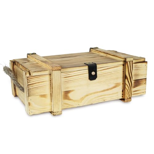 Kistenkolli Altes Land Weinkiste 2er geflammt inkl. Holzwolle/Holzkiste/Geschenkbox/Aufbewahrungsbox/Überraschungskiste/Weinbox/Hochzeitskiste (2er Weinbox) von Kistenkolli Altes Land