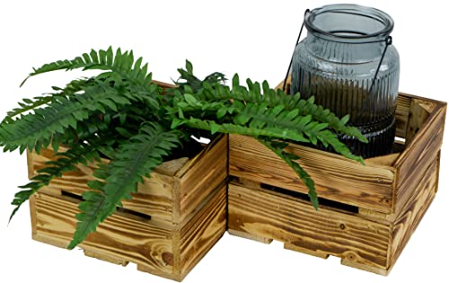 Kistenkolli Altes Land kleine geflammte/weiße/Kiste Lotta Maße ca 22x22x15cm Weinkiste Aufbewahrungskiste Holzkiste Geschenkkiste (Geflammt 2er set) von Kistenkolli Altes Land