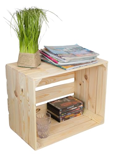 Kistenkolli Holzkiste Johanna |50 x 40 x 30cm |Kiste Holz | Weinkisten Obstkisten Deko |Perfekt als Regal Aufbewahrungskiste Spielzeugkiste von Kistenkolli Altes Land