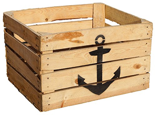 Obstkiste "Johanna" Neu & gehobelt Maße ca 50 x 40 x 30cm xxxaus dem Alten LandxxxWeinkisten Obstkisten Holzkiste Dekokiste Regal (ANKER) von Kistenkolli Altes Land