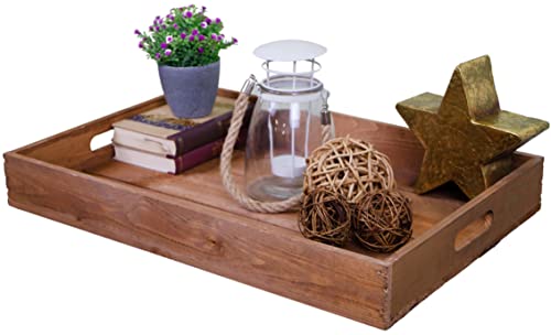 Serviertablett aus Holz 60x40x8cm Holztablett Frühstückstablett Dekotablett Tragetablett Präsentiertablett Bedientablett Servierunterlage Betttablett von Kistenkolli Altes Land