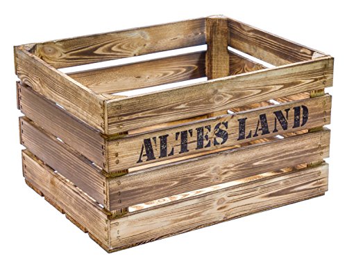 geflammte massive Obstkiste 49 x 42 x 31cm / Apfelkiste / Weinkiste aus dem Alten Land (ALTES LAND) von Kistenkolli Altes Land