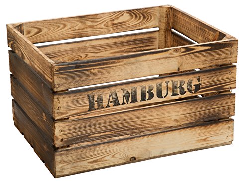 geflammte massive Obstkiste 49 x 42 x 31cm / Apfelkiste / Weinkiste aus dem Alten Land (HAMBURG) von Kistenkolli Altes Land