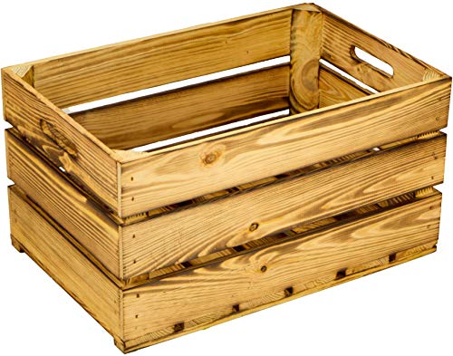 grosse stabile flambierte / geflammte Obstkisten / Weinkisten Apfelkisten- Stiege, aus dem Alten Land +++ Natur 54x35x30 cm von Kistenkolli Altes Land