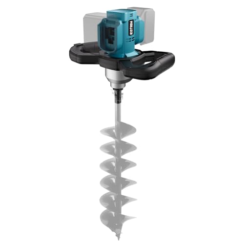Kistrba Akku Erdbohrer für Makita 18V Batterie(Ohne Akku, Ohne Bohrer), 1200W Bürstenloser Professional Erdlochbohrer Eisbohrer, Passend für Ø 4cm bis Ø 30cm Erdbohrer, für Zaunbau, Garten & Fundament von Kistrba