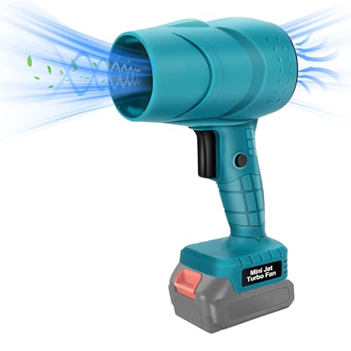 Akku Gebläse Kompatibel mit Makita 18V Lithium-Akku, Mini Turbolader Laubbläser, 0-38000 RPM, für Rasenpflege, Laubblasen, Auto und Eckenreinigung (Ohne Akku, Ohne Ladegerät) (Blau) von Kistrba