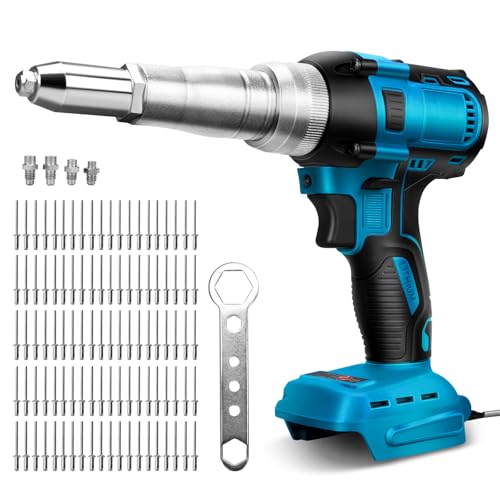 Akku Nietzange Kompatibel mit Makita 18V Lithium-Akku, Bürstenlose Automatischer Elektrisches Nietwerkzeug Popnietenzange, für 2.5-4.0 mm Blindnieten (Ohne Akku) von Kistrba
