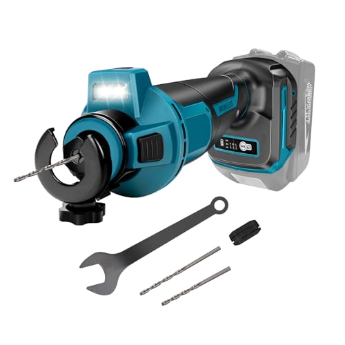 Akku Trockenbaufräser Kompatibel mit Makita 18V LXT Lithium-ion Akku, Bürstenlose Rotationsschneider, 32000RPM, Werkzeuglose Tiefenverstellung, für Schnelle Ausschnitte in Gipskarton (Ohne Akku) von Kistrba