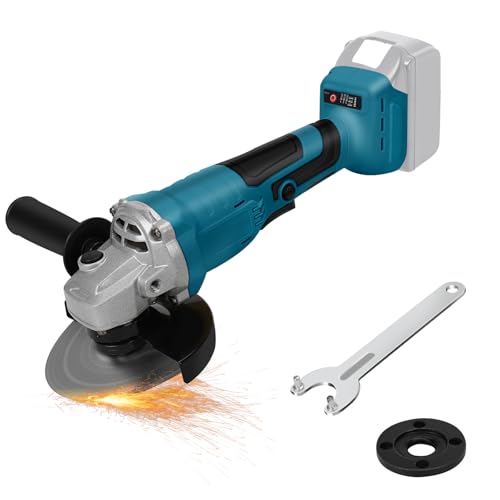 Akku Winkelschleifer Kompatibel mit Makita 18V Lithium-Akku, Bürstenloser Elektro Winkelschleifer mit 125 mm Scheibendurchmesser, 3000-10000RPM, für präzises Trennen und Schleifen (Ohne Akku) von Kistrba