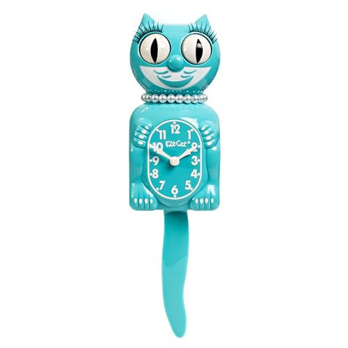 KIT CAT Klock Lebendige blaue türkisfarbene Dame von Kit Cat Klock