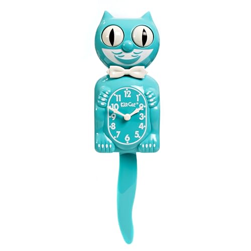 KIT CAT Klock Leuchtendes Blau-Türkis von Kit Cat Klock