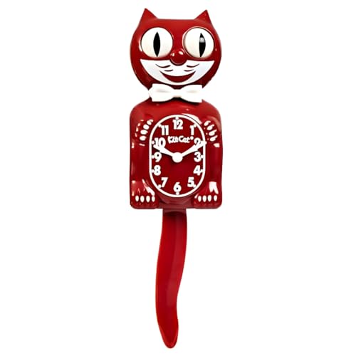 KIT CAT Klock Space Cherry Red 39,4 cm hoch BC-52 von Kit Cat Klock