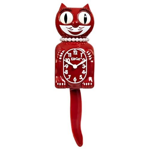 Kit-Cat Clock® Limited Edition Classic Green Lady – Katzenuhr mit beweglichen Augen und Schwanz, batteriebetriebene Wanduhr, Moderne Uhr von Kit Cat Klock