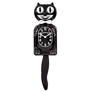 Small Kitty-Cat Klock Classic Black (inkl. Batterie) von Kit Cat Klock