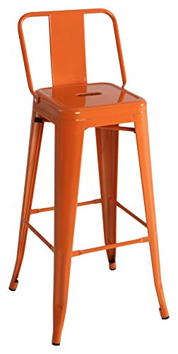 Kit Closet 5020519021 - Barhocker mit Lehne, Metall, orange von Kit Closet