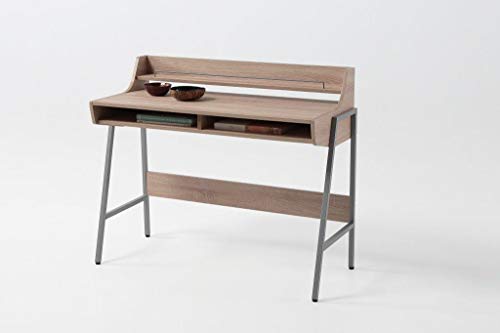 Kit Closet 3150032012 - Computertisch Kala 2 Fächer + Ablage, Buche/Grau, 76 x 60 x 123 von Kit Closet
