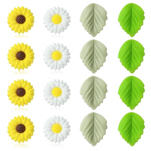 KitBeads 20 Stück Sonnenblumen-Silikonperlen, Frühlingspflanze, Blume, Blatt, flache Blume, Gummi, Gänseblümchen, Brennperlen für Schmuckherstellung, Bastelstifte KitBeads 20 Stück Sonnenblumen-Silikonperlen, Frühlingspflanze, Blume, Blatt, flache Blume, Gummi, Gänseblümchen, Brennperlen für Schmuckherstellung, Bastelstifte von KitBeads