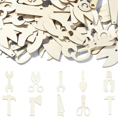 KitBeads 50 Stück zufällige Holzhammer-Aussparung, unlackierte Scherenschlüssel, Holzornamente, Werkzeug, Holzmalerei, Handwerk, Großpackung für Heimwerker, Bastelbedarf KitBeads 50 Stück zufällige Holzhammer-Aussparung, unlackierte Scherenschlüssel, Holzornamente, Werkzeug, Holzmalerei, Handwerk, Großpackung für Heimwerker, Bastelbedarf von KitBeads
