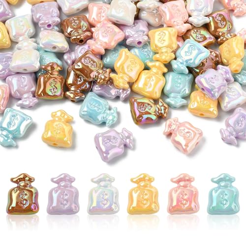 KitBeads 60 Stück Geldbeutelperlen in 6 Farben, buntes Dollarzeichen, blickdicht, Acryl, großes Loch, Perlen zum Basteln, Halsketten, Ohrringe, Armbänder, Schmuckherstellung KitBeads 60 Stück Geldbeutelperlen in 6 Farben, buntes Dollarzeichen, blickdicht, Acryl, großes Loch, Perlen zum Basteln, Halsketten, Ohrringe, Armbänder, Schmuckherstellung von KitBeads