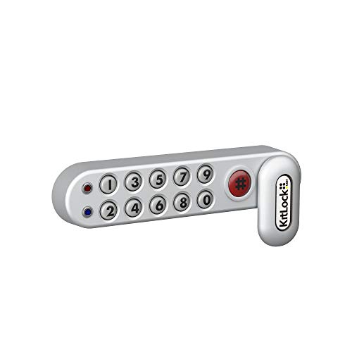 KitLock Elektronikschloss KL1000 | für Spinde Schließfächer und Möbel | schlüssellos mit Zahlenschloss | horizontal Linkshänder | silber von KitLock
