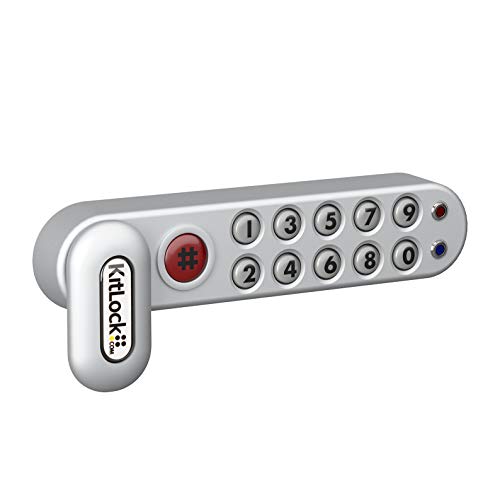 KitLock Elektronikschloss KL1000 | für Spinde Schließfächer und Möbel | schlüssellos mit Zahlenschloss | horizontal Rechtshänder | silber von KitLock