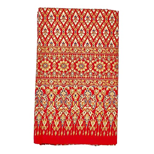 Thai Sarong Bett-Tuch Überwurf Rot-Pink - KITAMA - 200cm x 110cm umgenäht von Kitama