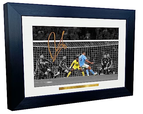 30,5 x 20,3 cm, A4 Rodri Rodrigo Hernández Cascante Manchester City Champions League Siegertor Autogramm Fotorahmen Fußball Poster Geschenk von Kitbags & Lockers