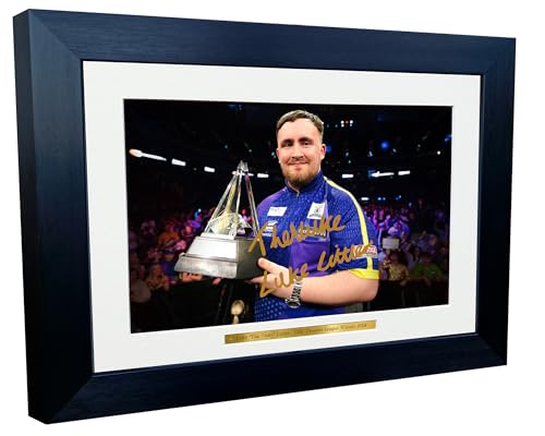 30,5 x 20,3 cm A4 signiert Luke The Nuke Littler PDC Premier League Gewinner 2024 Darts WDF Autogramm Autogramm Foto Bilderrahmen Poster Geschenk Trophäe von Kitbags & Lockers