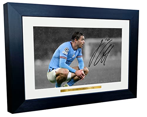 Bilderrahmen, 30,5 x 20,3 cm, A4, Jack Grealish Manchester City, signiert, Fotorahmen für Fußball, Poster, Geschenk von Kitbags & Lockers