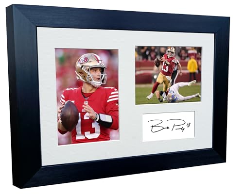 Brock Purdy San Francisco Super Bowl Autogrammiert 30,5 x 20,3 cm A4 Foto Bilderrahmen Fußball Poster Geschenk von Kitbags & Lockers
