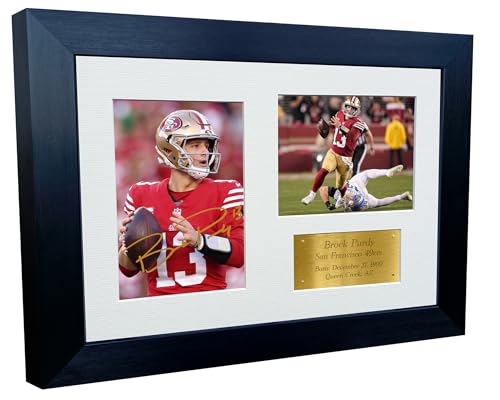 Brock Purdy San Francisco Super Bowl signiert 30,5 x 20,3 cm A4 Foto Bilderrahmen Fußball Poster Geschenk G von Kitbags & Lockers