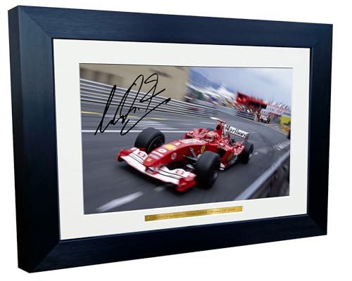 Kitbags & Lockers 12 x 8 A4 Michael Schumacher Monaco 2004 Grand Prix Ferrari F2004 Autogramm Autogramm Signierter Fotorahmen Racing Formel 1 F1 Poster Geschenk von Kitbags & Lockers