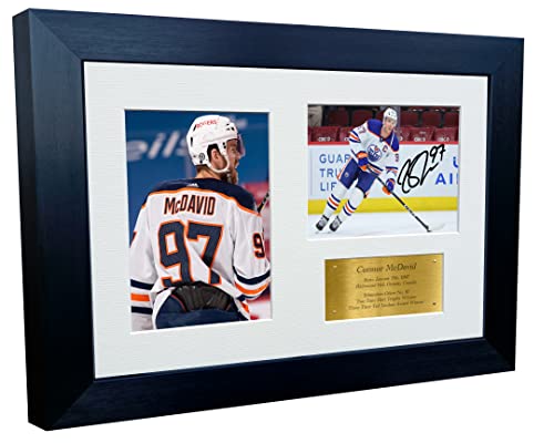 Kitbags & Lockers 30,5 x 20,3 cm, A4 Connor McDavid Edmonton Oilers NHL Autogramm, signiert, Fotorahmen, Eishockey-Poster, Geschenk Triple G von Kitbags & Lockers