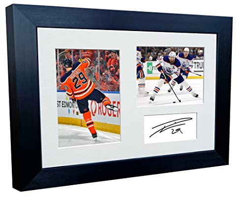 Kitbags & Lockers 30,5 x 20,3 cm, A4 Leon Draisaitl Edmonton Oilers NHL Autogramm, signiert, Eishockey-Poster, Geschenk, 3 Stück von Kitbags & Lockers