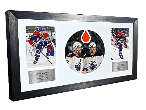 Kitbags & Lockers Connor McDavid und Leon Draisaitl Edmonton Oilers NHL Autogramm-Foto Bilderrahmen Eishockey-Poster Geschenk Schwarz & Weiß von Kitbags & Lockers