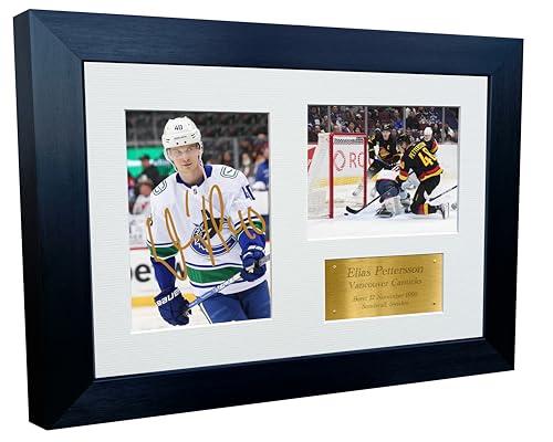 Kitbags & Lockers Elias Pettersson Canucks NHL Autogramm-Foto mit Autogramm, 30,5 x 20,3 cm, A4, Eishockey-Poster, Geschenk, Triple G von Kitbags & Lockers