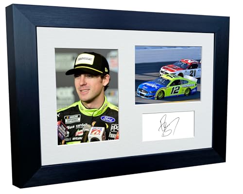 Kitbags & Lockers Foto Ryan Blaney NASCAR Nr. 12 Ford Mustang Team Penske signiert Foto Foto Rahmen Postergeschenk 30,5 x 20,3 cm von Kitbags & Lockers