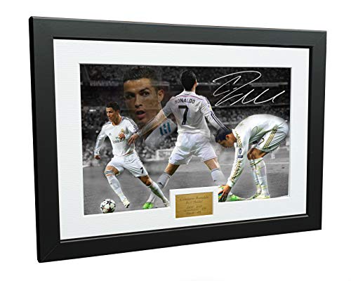 30,5 x 20,3 cm, A4, Christiano Ronaldo "Real Madrid Celebration", signiert, Fotorahmen, Fußballposter von Kitbags & Lockers