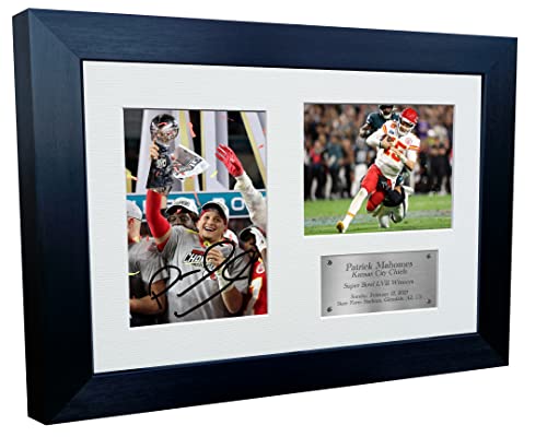Patrick Mahomes Kansas City Super Bowl LVII 57 Gewinner, signiert, 30,5 x 20,3 cm, A4, Fotorahmen, Fußball-Poster, Geschenk S von Kitbags & Lockers