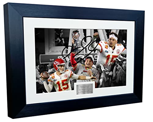 Patrick Mahomes Kansas City Super Bowl LVII 57 Gewinner, signiert, 30,5 x 20,3 cm, A4 Foto Bilderrahmen Fußball Poster Geschenk von Kitbags & Lockers