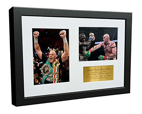 Tyson Fury Foto, 30,5 x 20,3 cm, A4, mit Autogramm, goldfarben von Kitbags & Lockers