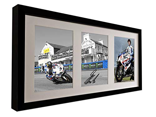 Unterzeichnet Triple Guy Martin Isle of Man TT 2014 Race Autogrammkarte Bilderrahmen Foto von Kitbags & Lockers